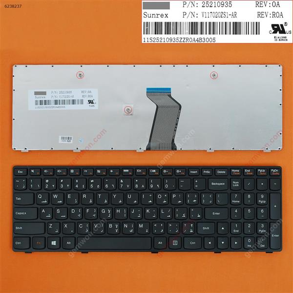 LENOVO G500 G505 G510 BLACK FRAME BLACK (WIN8） AR V117020ZS1-AR Laptop Keyboard (OEM-B)