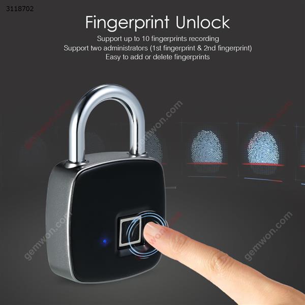 Portable intelligent keyless fingerprint lock USB charging mini anti-theft padlock Smart Socket P3