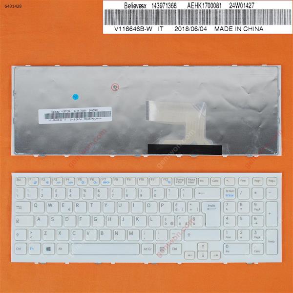 SONY VPC-EH WHITE FRAME WHITE WIN8 IT N/A Laptop Keyboard (OEM-B)