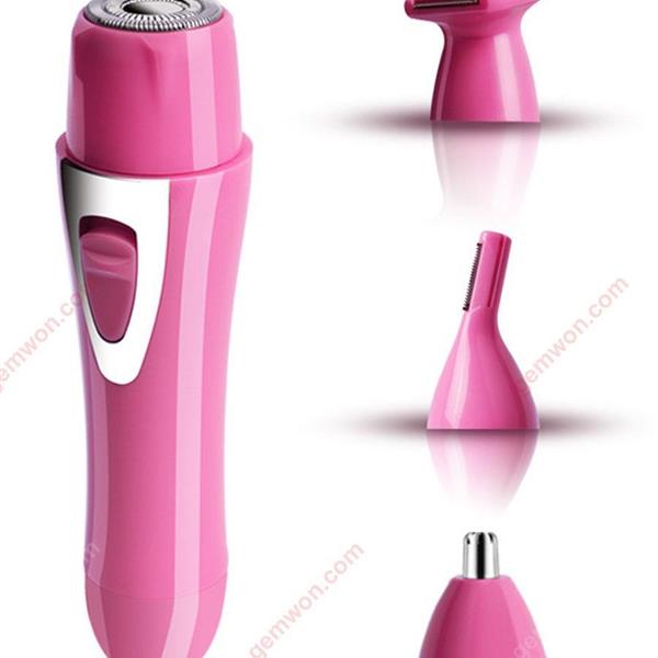 4 in 1 Waterproof Electric Lady Shaver Nose Hair Trimmer Eyebrow  USB Charging Hair Removal Tools （pink） Personal Care  SHAVER