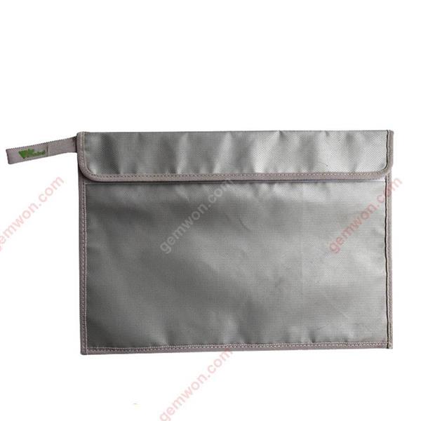 High temperature resistant horizontal flat fireproof file bag 40*28cm Silicone coated fiberglass cloth waterproof fireproof file bag (silver) Other HY-WJD778