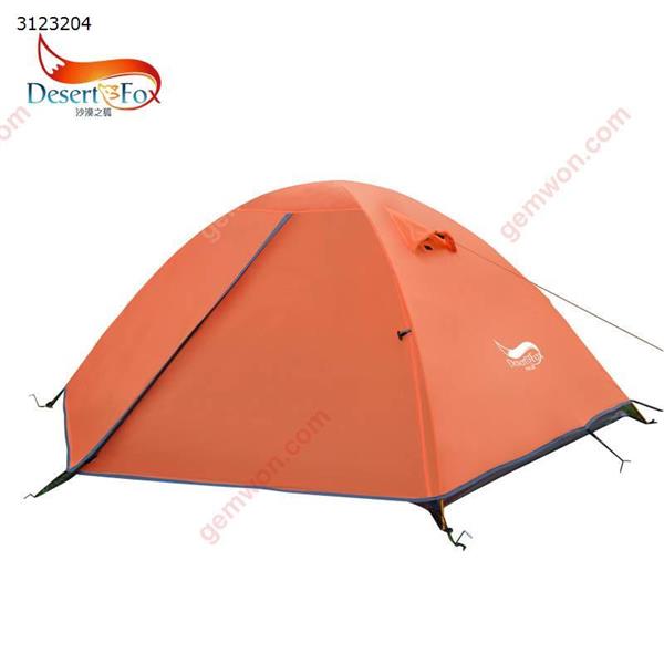 Outdoor double double aluminum pole tent Professional level rainstorm camping tent Aluminum pole camping tent (orange) Camping & Hiking Wdza