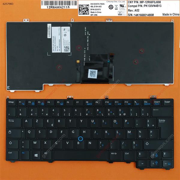 DELL Latitude E7440 E7420 E7240BLACK (Backlit,With Point stick,For Win8) FR PK130VM1A35 NSK-LADUC Laptop Keyboard (OEM-B)