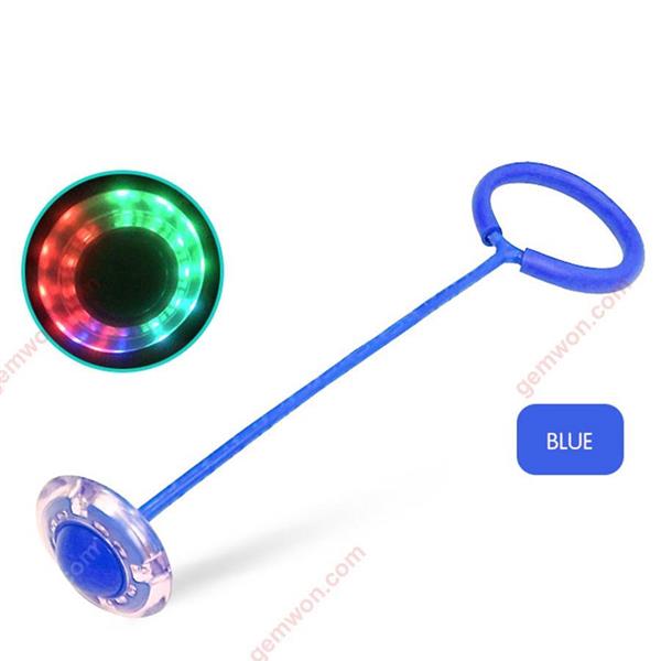 Flashing Jumping Ball Outdoor Fun Toy Balls for Kids Sport  Ankle Skip Color Rotating Ball Bouncing Ball 6 colour(blue) Decorative light Led bouncing ball