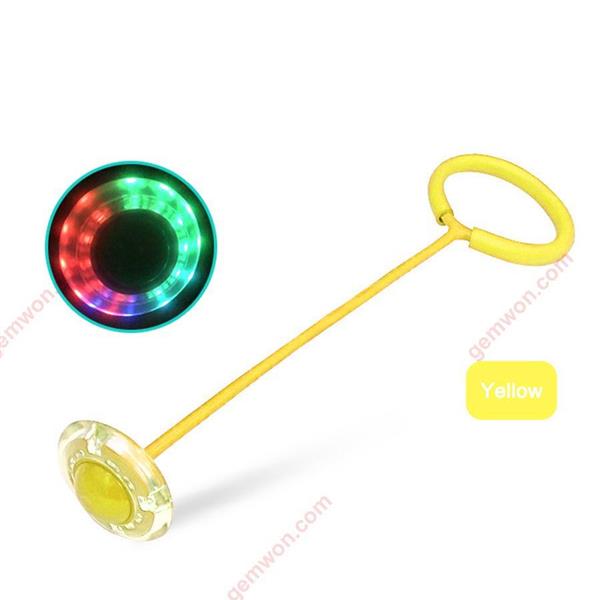 Flashing Jumping Ball Outdoor Fun Toy Balls for Kids Sport  Ankle Skip Color Rotating Ball Bouncing Ball 9 colour(yellow) Decorative light Led bouncing ball