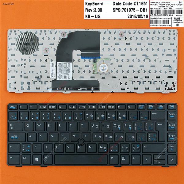 HP EliteBook 8460P BLACK FRAME BLACK(With Piont Stick)WIN8 CA/CF 6037B0058801 635768-001 Laptop Keyboard (OEM-B)