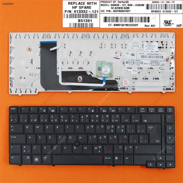 HP Probook 6440B BLACK(With Point stick) CA/CF NSK-HG801 9Z.N2W82.801 NSK-HGN01 9Z.N2W82.N01 V103102BS1 609839-001 6037B0047001 Laptop Keyboard (OEM-B)