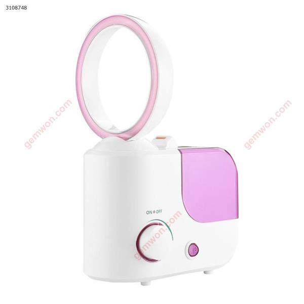 110V-250V Household bladeless fan with air humidifier Electric Dual-use Ultrasonic Mist Maker Fogger Aroma Diffuser No Leaf Fan  pink Iron art XY-001
