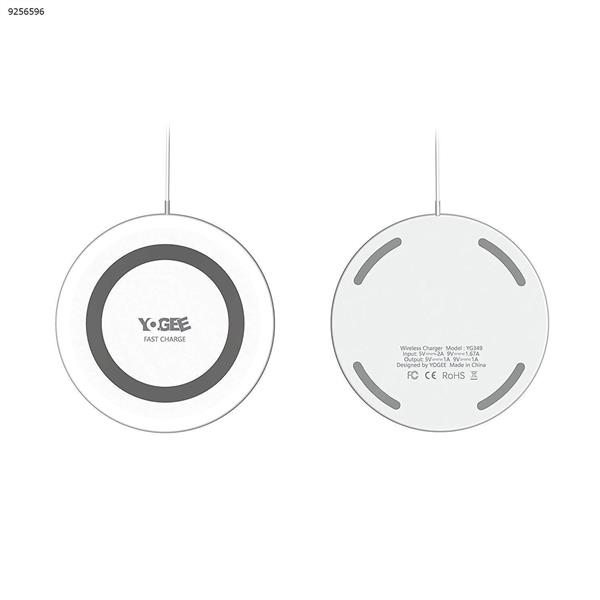 Wireless Charger,Qi Fast Wireless Charging Pad with 3.49mm Ultra Thin Waterproof Mini Base for All Qi-Enabled Devices and Other Device Equipped with a Qi-compatible Cover White Charger & Data Cable YG349