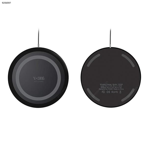 Wireless Charger,Qi Fast Wireless Charging Pad with 3.49mm Ultra Thin Waterproof Mini Base for All Qi-Enabled Devices and Other Device Equipped with a Qi-compatible Cover black Charger & Data Cable YG349
