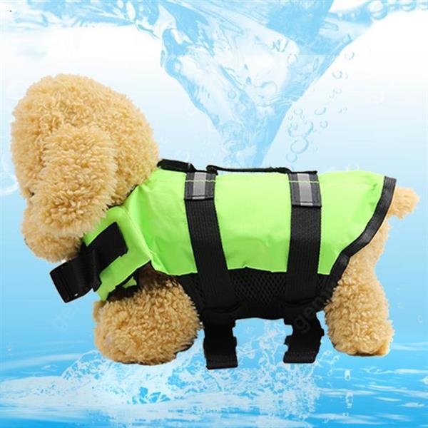 1PC Pet Dog Life Jacket Safety Clothes for Pet Dog Puppy Swimwear Pet Safety Swimsuit Dog Life Vest Swimming Suit L size green Outdoor Clothing N/A