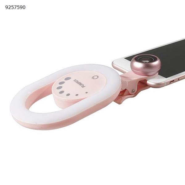 New beautiful make-up lamp mobile phone lens without deformity and dimming lamp with adjustable brightness in three colors,it can take more perfect photos and live  pink Selfie LED Light N/A