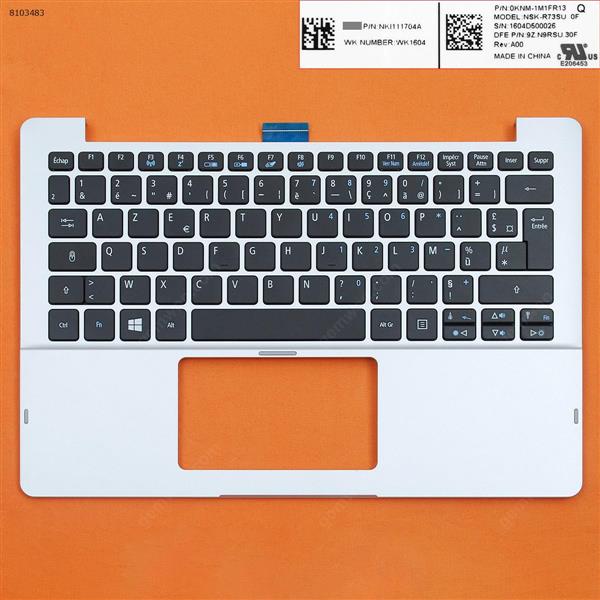 ACER V5-122P with FR Keyboard case Upper cover Silver（Without touchpad） Cover N/A