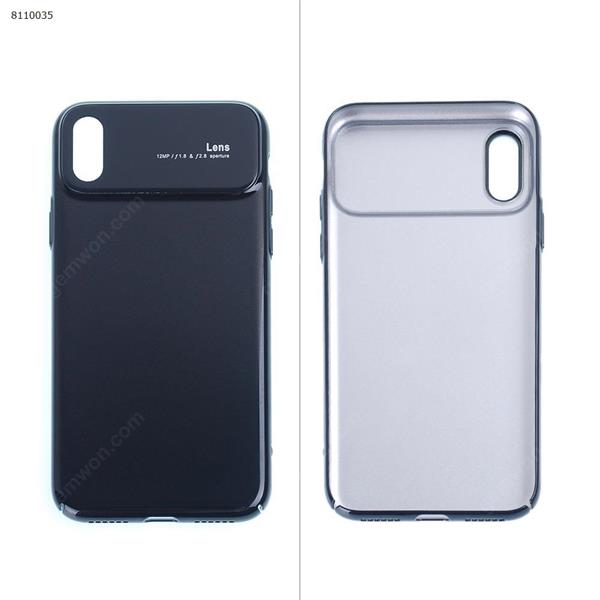 iphone lens pc glass shell（BLACK） Case iphone X