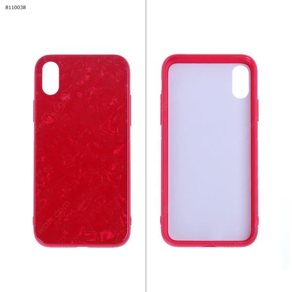 iPhone non-slip soft back shell pattern glass shell (red) Case iPhone x