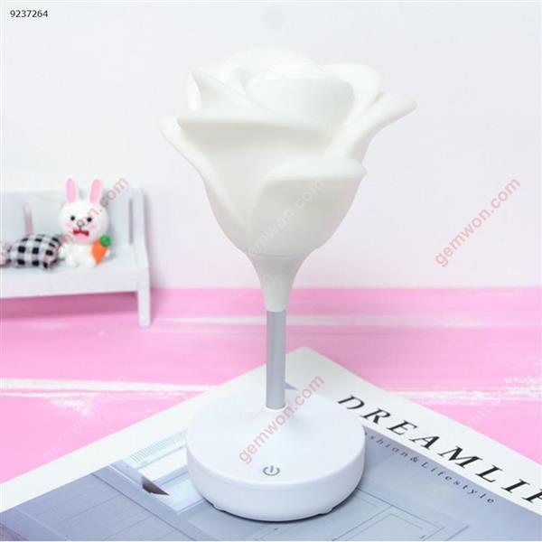 Romantic atmosphere Silicone led rose USB charging touch three dimming night light (milk white) Smart Gift G52401