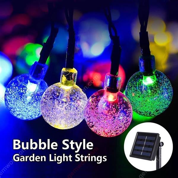 Solar light string 30LED bubble beads string(Colours) LED String Light Solar energy