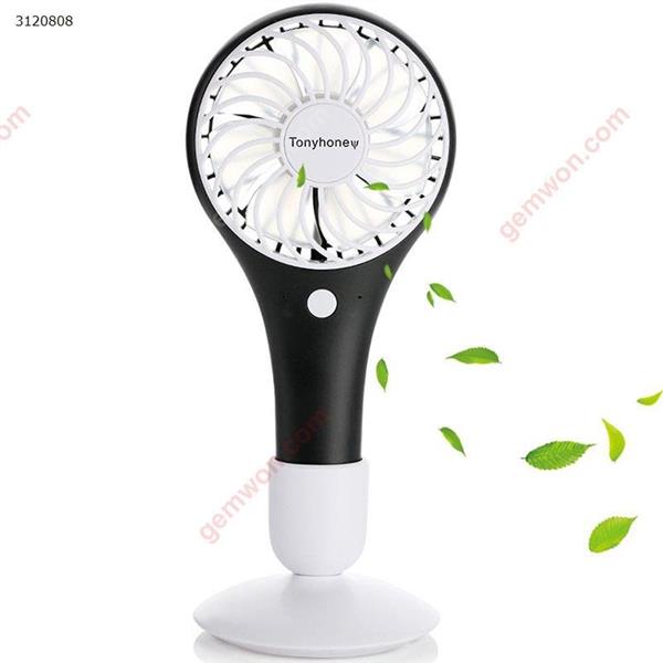 Personal Mini Hand Held Portable Battery Operated Fans Small USB Rechargeable Black Camping & Hiking GW-Fan20
