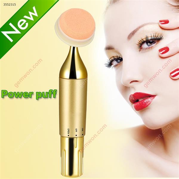 3D Vibration Electric Make Up Foundation Powder Puff（Y-4100） Auto Face Applicator Gold，battery models Makeup Brushes & Tools Y-4100