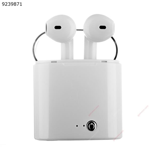 HBQ I7S Bluetooth Earphones for phone call Sport Double-ear portable bluetooth Wireless Earbuds with Microphone for IPhone 7/ 7 plus/ 6/ 6s plus / Samsung galaxy S8 etc Smartphones White(with 600mAh Charging Box and Transparent lid) new version Headset HBQ I7S