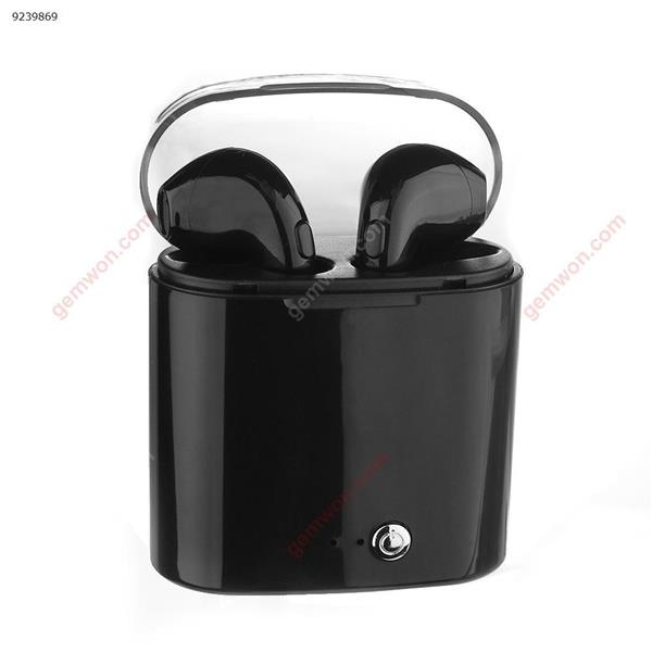HBQ I7S Bluetooth Earphones for phone call Sport Double-ear portable bluetooth Wireless Earbuds with Microphone for IPhone 7/ 7 plus/ 6/ 6s plus / Samsung galaxy S8 etc Smartphones BLACK(with 600mAh Charging Box) new version Headset HBQ I7S