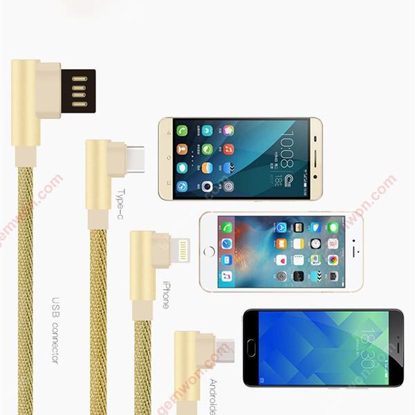 Double elbow android quick charge data cable,1m, gold charger & Data Cable N/A
