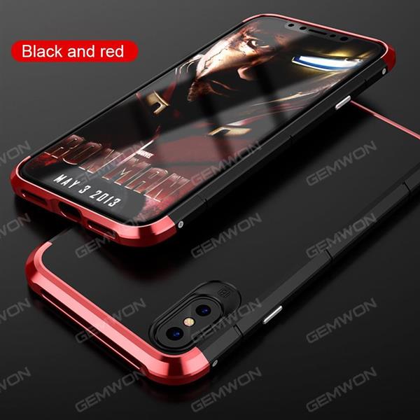 iphone x Metal cell phone shell,Personal creative anti drop mobile phone protection cover, Black red Case iphone x Metal cell phone shell