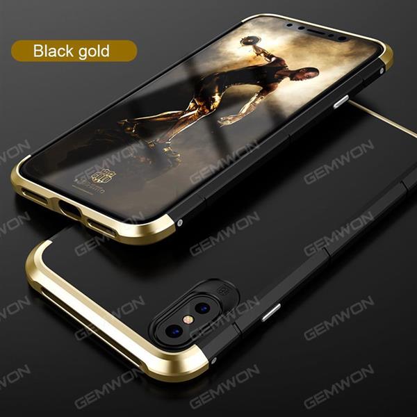 iphone x Metal cell phone shell,Personal creative anti drop mobile phone protection cover, Black gold Case iphone x Metal cell phone shell