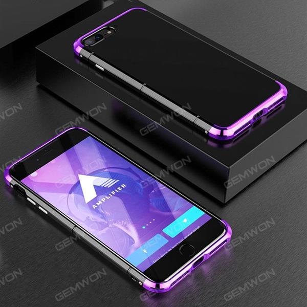 iphone 7 plus/8 plus Metal cell phone shell,Personal creative anti drop mobile phone protection cover, Black purple Case iphone 7 plus/8 plus Metal cell phone shell