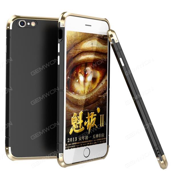 iphone 6 plus Metal cell phone shell,Personal creative anti drop mobile phone protection cover, Black gold Case iphone 6 plus Metal cell phone shell