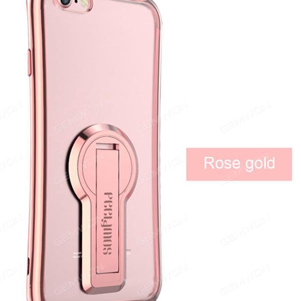 iphone x Soft shell bracket cell phone shell, Anti - fall personality of soft silica gel, Rose Gold Case iphone x Soft shell bracket cell phone shell