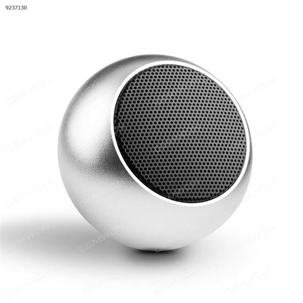 Wireless Bluetooth Speaker Mini Advanced with TWS - Real Wireless Stereo Technology for Stylish, Portable and Compact Audio System Available in Android and iOS, Aluminum Body, Crystal Clear and Loud Audio (Silver) Bluetooth Speakers BM3D