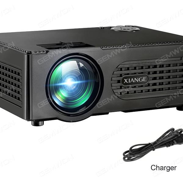 LED projector, 200Lumens Multimedia Home Cinema Theater Movie Video Games Projector Support 1080p HDMI USB SD AV VGA Input 。projection distance 1.2-3.5 meter , black Projector AK-80