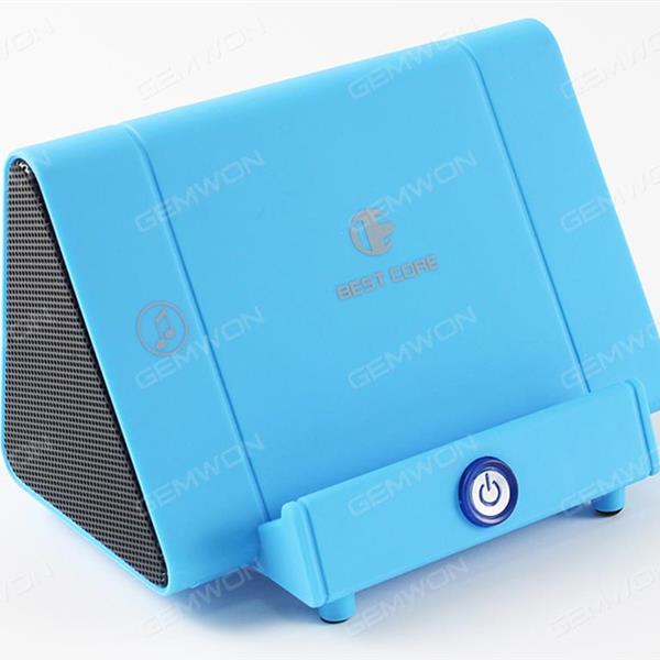 Wireless handset loudspeaker bracket small audio box mini auto-sensing speaker (blue) Bluetooth Speakers N/A