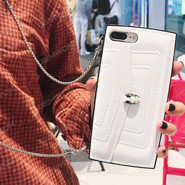 For iphone 7case ,Single shoulder bag style,Leather material，White Case IPHONE 7