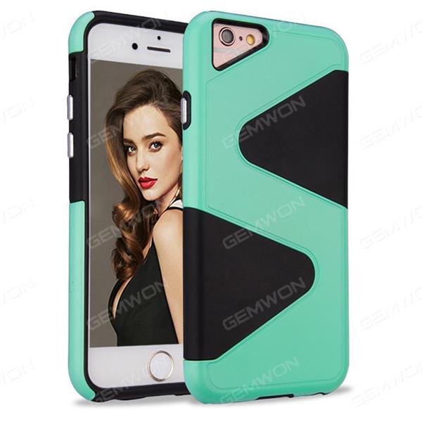 iphone 7 Shield shadow cell phone shell, Two in one anti dropping protective sleeve, Green Case iphone 7 Shield shadow cell phone shell