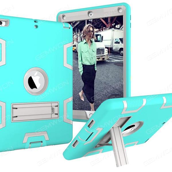 ipad 2/3/4 armor contrast color plate protector,anti-fall Plate and shell,mint green+grey Case ipad 2/3/4 armor contrast color plate protector