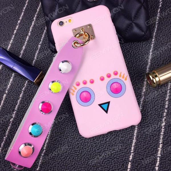 Iphone 6 case with stand and Cartoon pattern,have a  decoration Hand ring. Pink Case IPHONE 6