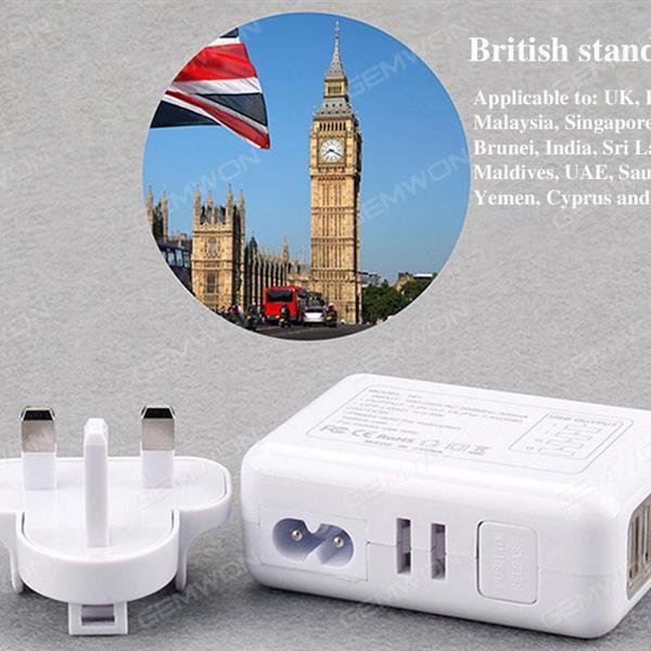 output 5v-2.1A , 4 USB ,Combination charge,Power shell conversion,uk ,white Charger & Data Cable N/A