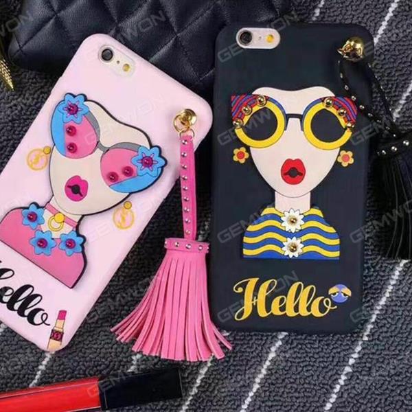 Iphone 6 plus 、 6S plus case with Cartoon girl design,Fashion trend，Pink Case IPHONE 6 PLUS /6S PLUS
