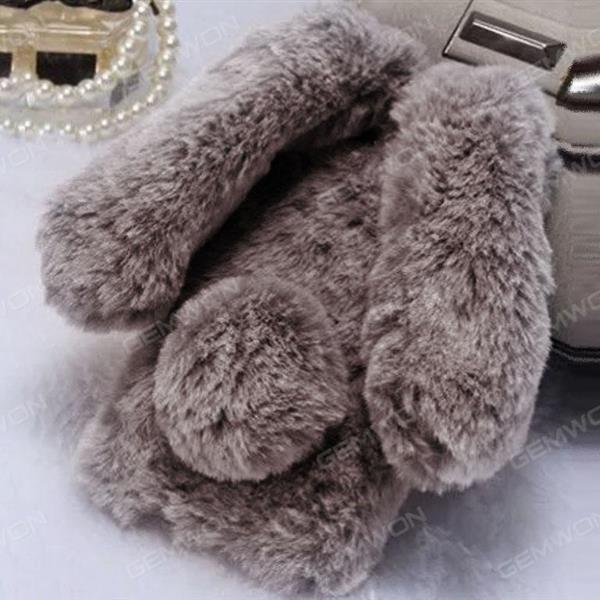iPhone6 mobile phone shell, cute fluffy rabbit rabbit tail winter winter warm suit, charming long ear ultra-light protective cover phone shell (brown) Case iPhone6