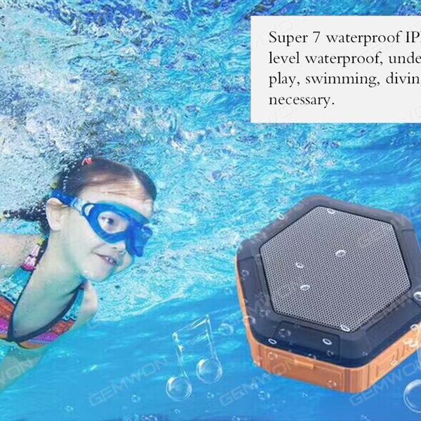 Bluetooth Speakers ,IPX67 Waterproof play music in water Dustproof Rating Outdoor Wireless Shower Speaker, 600mah ,working 6-12 huors,TF ,waterproof.Orange Bluetooth Speakers MY-01