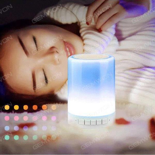 bluetooth speackers,touch lamp portable speaker .night light,music player , TF card . hang free .The bluetooth transmission distance is 10 meters, work 6-7 hour.BLUE Bluetooth Speakers LV-2017