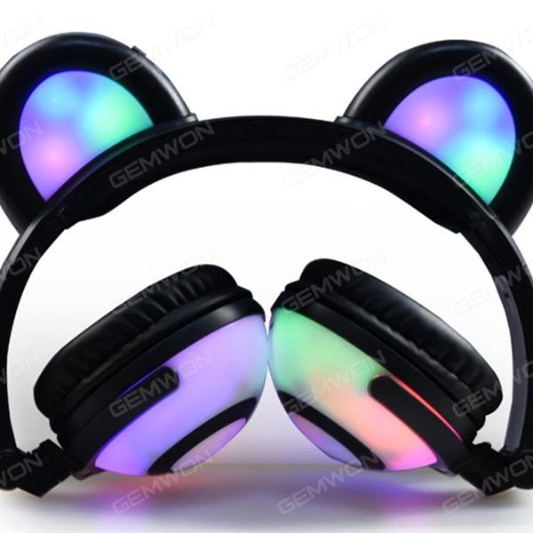 LED luminous earphone, Headphone Versatile Foldable Noise Reduction High Quality Sound LED Light Headphone, BlackLED LUMINOUS EARPHONE