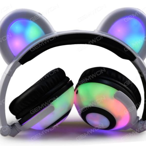 LED luminous earphone, Headphone Versatile Foldable Noise Reduction High Quality Sound LED Light Headphone, WhiteLED LUMINOUS EARPHONE