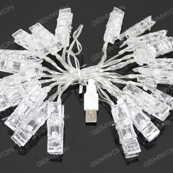 3M 30 LED Usb Card Photo Clip String Lights Colorful Crystal Festival Party Wedding Fairy Lamp Home Decoration foto led light lamp, Colored light LED String Light Photo clip lamp