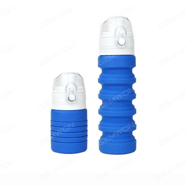 Foldable sports cup, New Portable Water Bottle Silicone Outdoor Foldable Travel Drinking Bottles Tableware, Blue Camping & Hiking Foldable sports cup