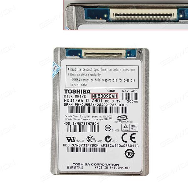 HDD Toshiba MK8009GAH 80GB 1.8''（Pulled） Mobile Storage N/A