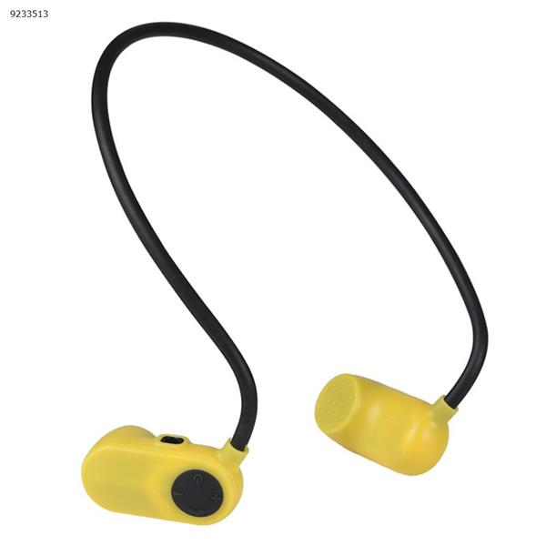 Head-mounted waterproof MP3 diving does not enter the ear bone conduction outdoor sports swimming MP3 player(Yellow 32G） Other N/A