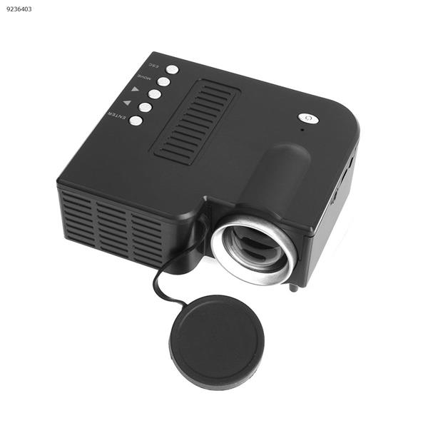 UC28B supports U disk and TF card playback for home mini-mini portable projector children led home theater small projector（Black US） Projector UC28B